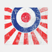 Mod Target Mod USA Target Grunge Roundel Fleecedecke (Vorderseite (Horizontal))