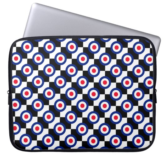 Mod Target Pattern Polka Dots Fashion Großbritanni Laptopschutzhülle (Vorderseite)
