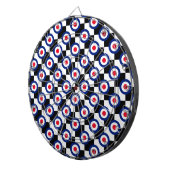 Mod Target Pattern Polka Dots Fashion Vintag Dartscheibe (Vorderseite rechts)