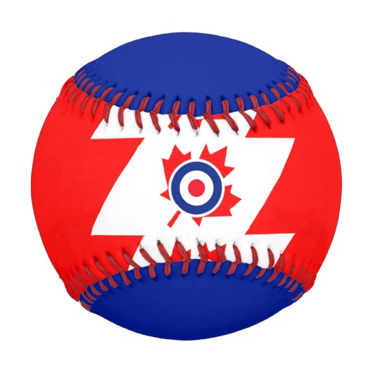 Mod Target Roundel Maple Leaf Muster Personalisier Baseball (Vorderseite)