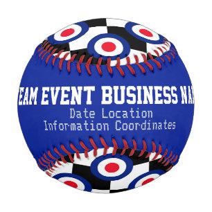 Mod Target Roundel Pattern Polka Dots Personalisie Baseball