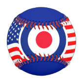 Mod Target Roundel US Flagge Personalisiert Baseball (Vorderseite)