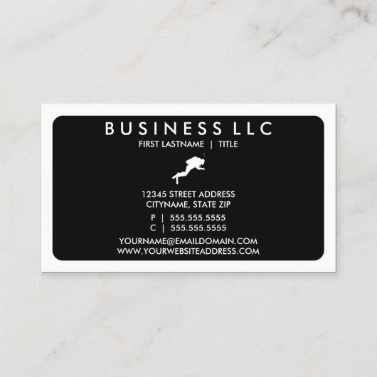 Mod-Taucher (Farbanpassbar) Visitenkarte (Rückseite)