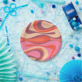 Mod Thang Trippy Retro Modernes Abstraktes Muster Pappteller (Party)