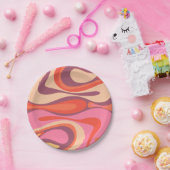 Mod Thang Trippy Retro Modernes Abstraktes Muster Pappteller (Party)