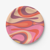 Mod Thang Trippy Retro Modernes Abstraktes Muster Pappteller (Vorderseite)