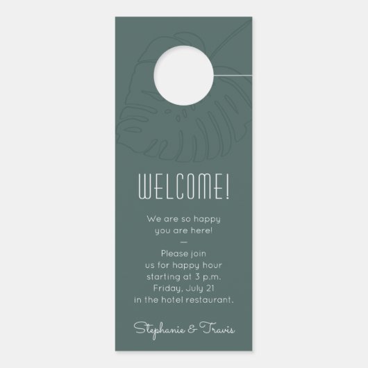 Mod Topisches Monstera stört Hochzeiten nicht Türanhänger (Rückseite)