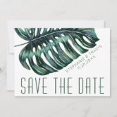 Mod Tropics Monstera Leaf Wedding Save The Date (Vorderseite)