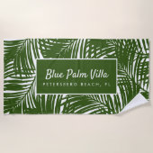 Mod Tropics Palm Leaf Pattern Beach House Strandtuch (Vorderseite)