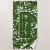 Mod Tropics Palm Leaf Pattern Beach House Strandtuch (Vorderseite)