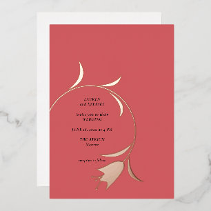 Mod Tulip Foil Wedding Einladung