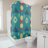 Mod Turquoise Geometric Duschvorhang (Beispiel)