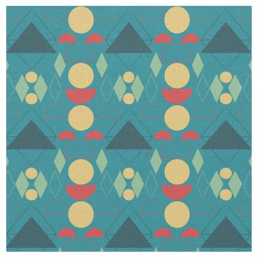 Mod Turquoise Geometric Stoff (Nahaufnahme)
