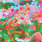 Mod und Groovy 60's Style Blume Art Sticker (Vorderseite)