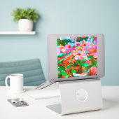 Mod und Groovy 60's Style Blume Art Sticker (Laptop auf Schreibtisch)