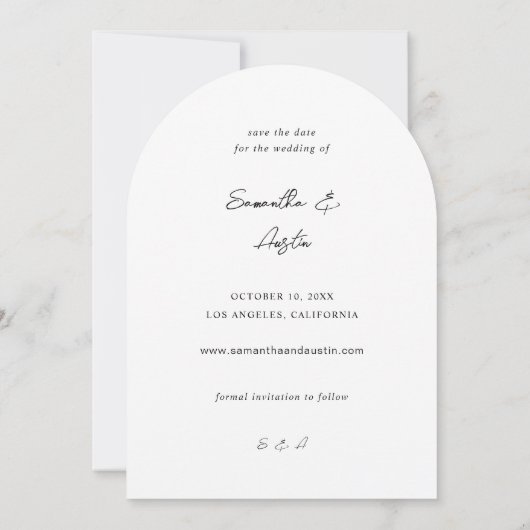 MOD V Foto Bold Save the Date - Dunkler-Pfeil Einladung (Rückseite)