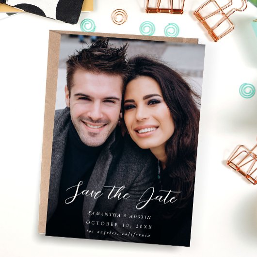 MOD V Foto Elegant Save the Date - Dunkel Einladung
