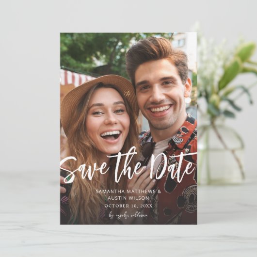 MOD V Foto Save the Date kühl - leichter Einladung (Stehend Vorderseite)