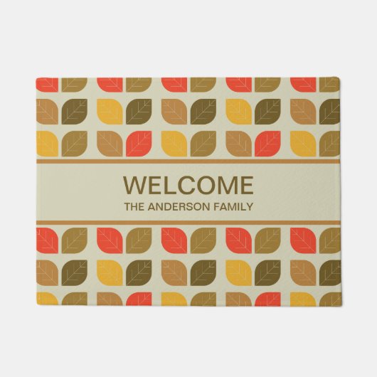 Mod Verlasse Autumn Fall Geometric Pattern Fußmatte (Vorderseite)