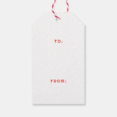 Mod Wavy Groovy Christmas Pink Red Joy Script Geschenkanhänger (Rückseite)