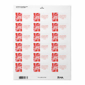 Mod Wavy Groovy Christmas Pink Rote Rücksendeadres Adressaufkleber (Vorne)