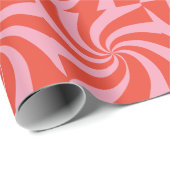 Mod Wavy Groovy Hippie Retro Weihnachten Rosa Rot Geschenkpapier (Rolleneckpunkt)