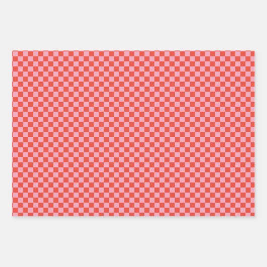 Mod Wavy Groovy Hippie Retro Weihnachten Rosa Rot Geschenkpapier Set (Vorderseite 2)