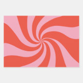 Mod Wavy Groovy Hippie Retro Weihnachten Rosa Rot Geschenkpapier Set (Vorderseite)