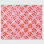 Mod Wavy Pinwheel Spirals Retro Weihnachten Rosa R Geschenkpapier (Flach)