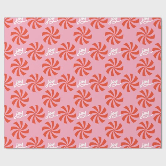 Mod Wavy Pinwheel Spirals Retro Weihnachten Rosa R Geschenkpapier (Flach)