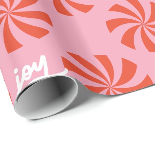 Mod Wavy Pinwheel Spirals Retro Weihnachten Rosa R Geschenkpapier (Rolleneckpunkt)