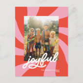 Mod Wavy Retro Groovy Weihnachten Roter Rosa (Vorderseite)