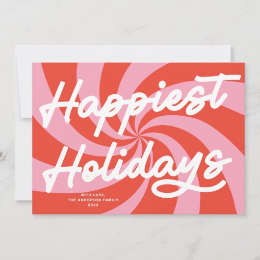 Mod Wavy Retro Rosa Weihnachten Weihnachten Non-Fo (Vorderseite)