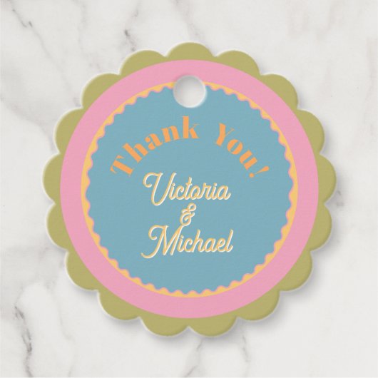 Mod Wedding Daisy Colorful vielen Dank Geschenkanhänger (Vorderseite)