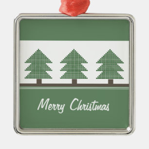 Mod-Weihnachtsbaum-erstklassige quadratische Ornament Aus Metall
