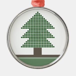 Mod Weihnachtsbaum Premium Round Ornament Aus Metall
