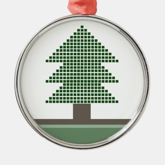 Mod Weihnachtsbaum Premium Round Ornament Aus Metall (Vorne)