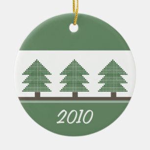 Mod Weihnachtsbäume Runde Ornamente