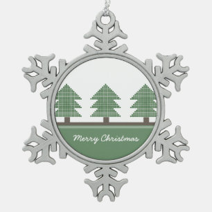 Mod Weihnachtsbäume Weihnachtsdekoration Schneeflocken Zinn-Ornament