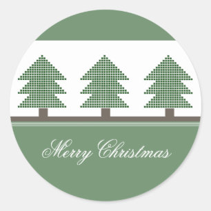 Mod Weihnachtsbaumen Weihnachtsaufkleber Runder Aufkleber