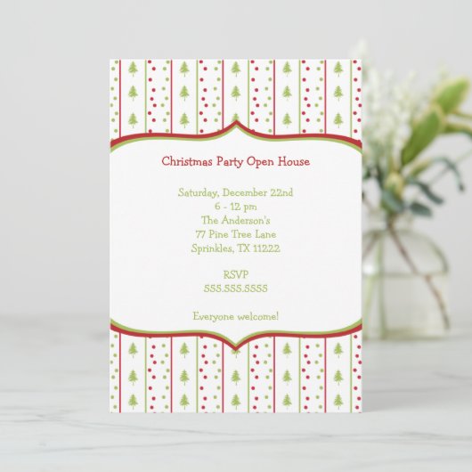 Mod-WeihnachtsParty Einladung mit Bäume groupon (Stehend Vorderseite)