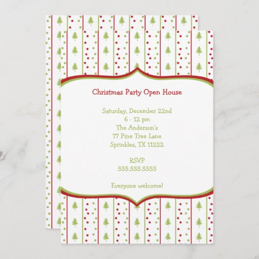Mod-WeihnachtsParty Einladung mit Bäume groupon (Vorne/Hinten)