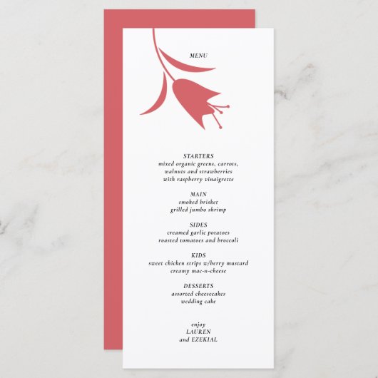 MOD WEIN TULIP WEDING MENÜKARTE (Vorne/Hinten)