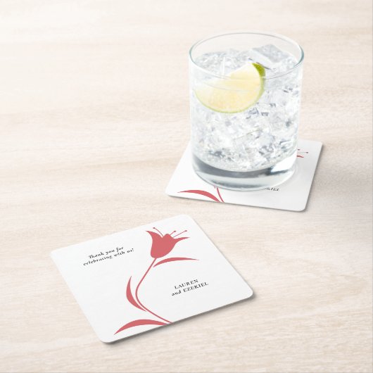 MOD WEIN TULIP WEDING RECHTECKIGER PAPPUNTERSETZER (Vor Ort)