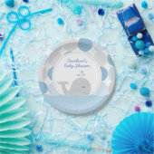 Mod Whale Baby Boy Dusche Blau & Grau Pappteller (Party)