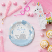 Mod Whale Baby Boy Dusche Blau & Grau Pappteller (Party)
