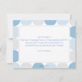 Mod Whale Baby Boy Dusche Blue & Grey Dots Dankeskarte (Rückseite)