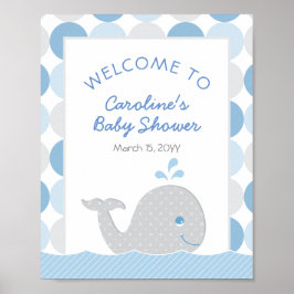 Mod Whale Baby Dusche Blue Gray Dekoration Begrüßu