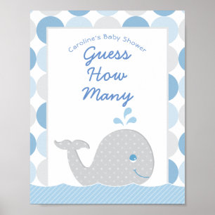 Mod Whale rät, wie viele Baby-Duschspiele Poster