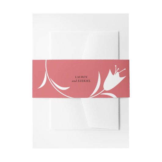 MOD WHITE TULIP WEDD EINLADUNGSBANDEROLE (Vorderseite Beispiel)